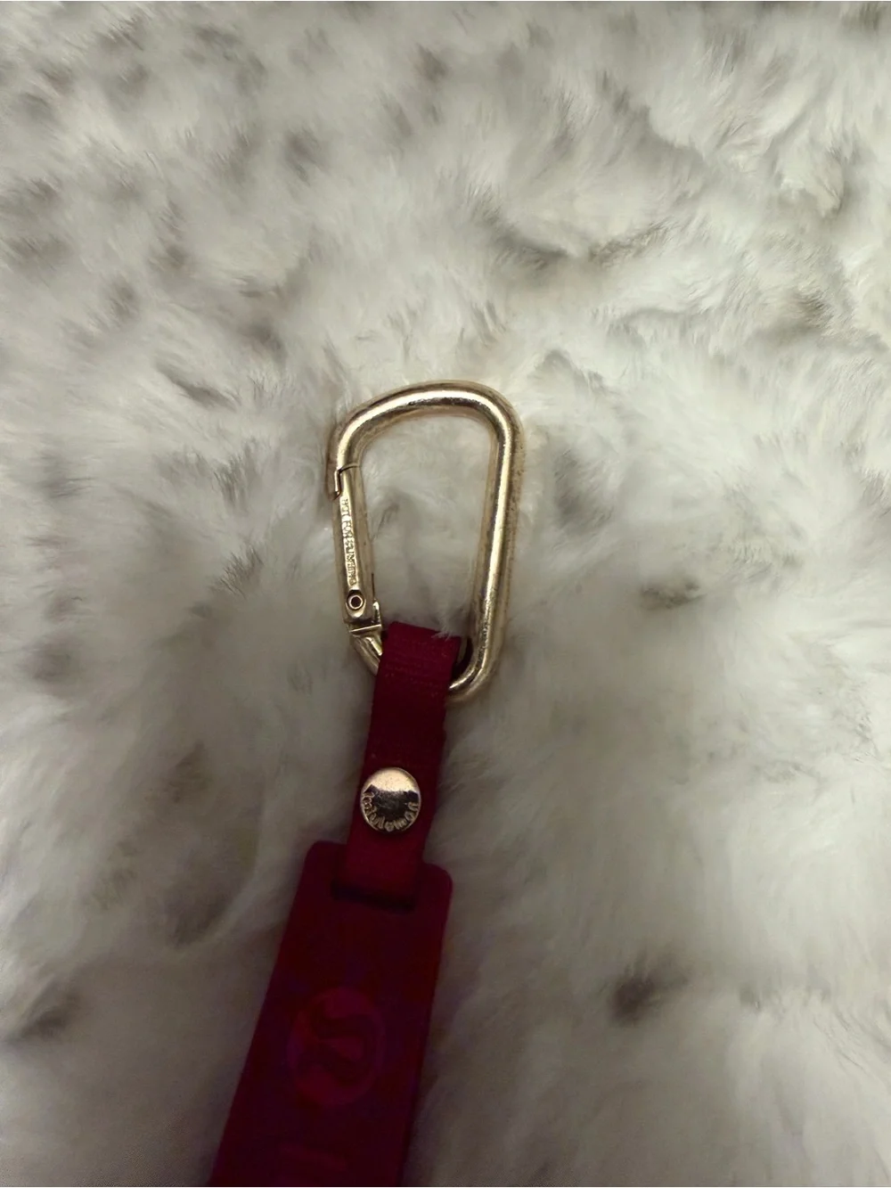 lululemon athletica Hot Pink Keychain with Gold Hardware